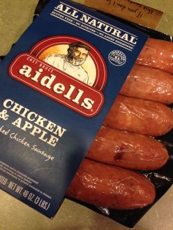 aidells Chicken & Apple Sausage, available at Costco